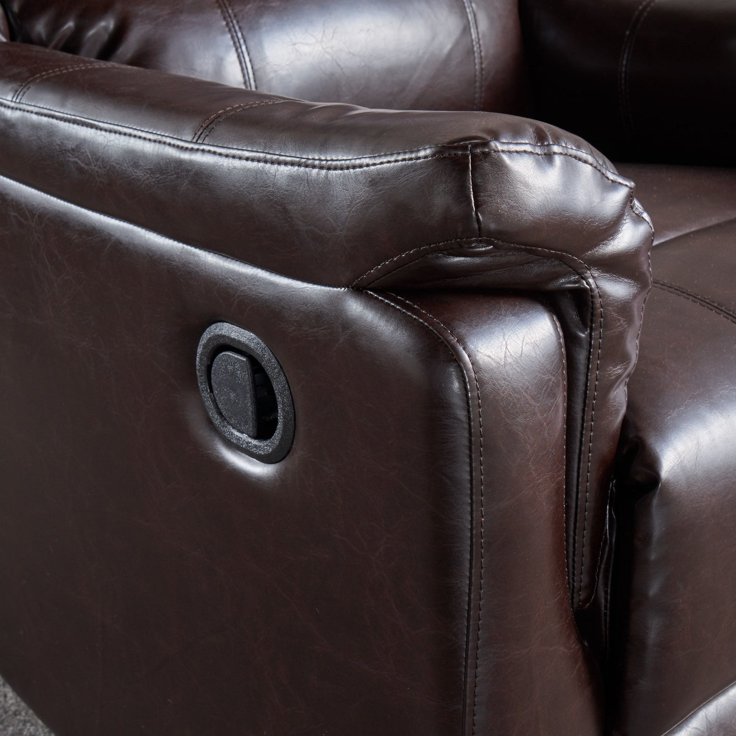 Glider Recliner With Swivel, Manual Reclining Chair - Brown