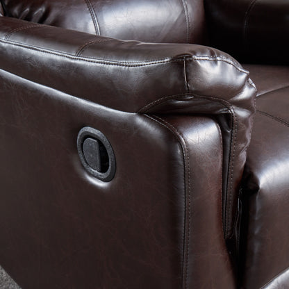 Glider Recliner With Swivel, Manual Reclining Chair - Brown