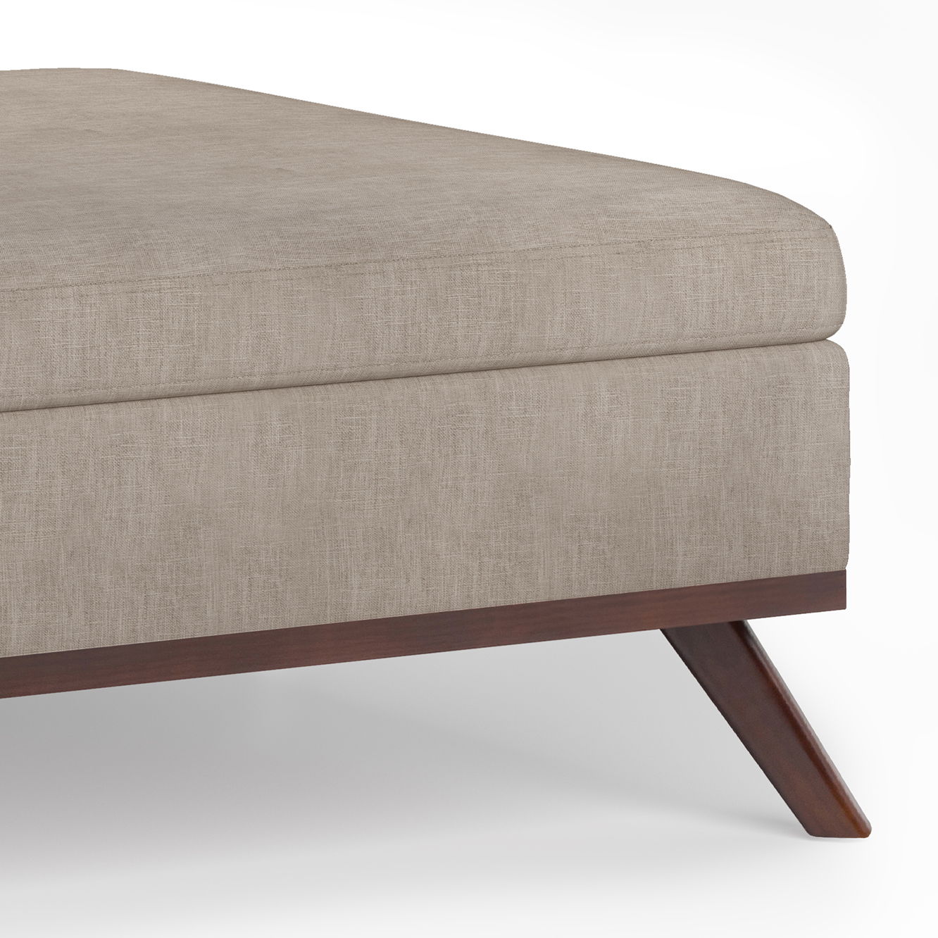 Owen - Square Coffee Table Storage Ottoman - Natural