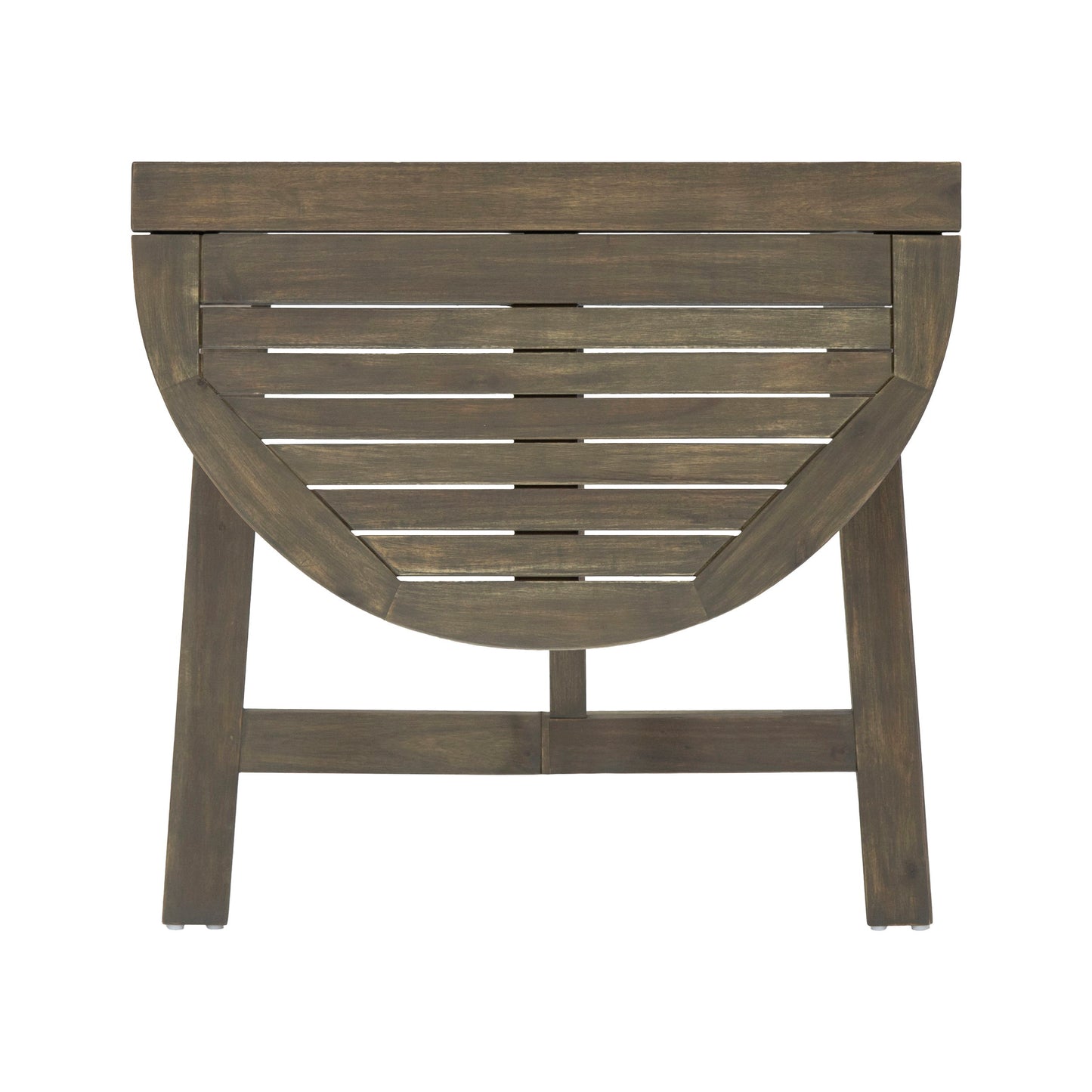 Outdoor 3 Pieces Half Round Folding Bistro Set: Weather Resistant, Space Saving - Gray