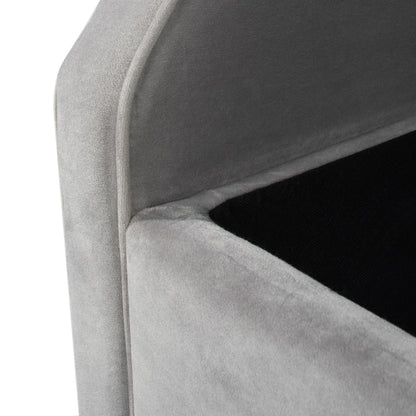 Jacqueline - Tufted Roll Arm Storage Bench - Opal Gray