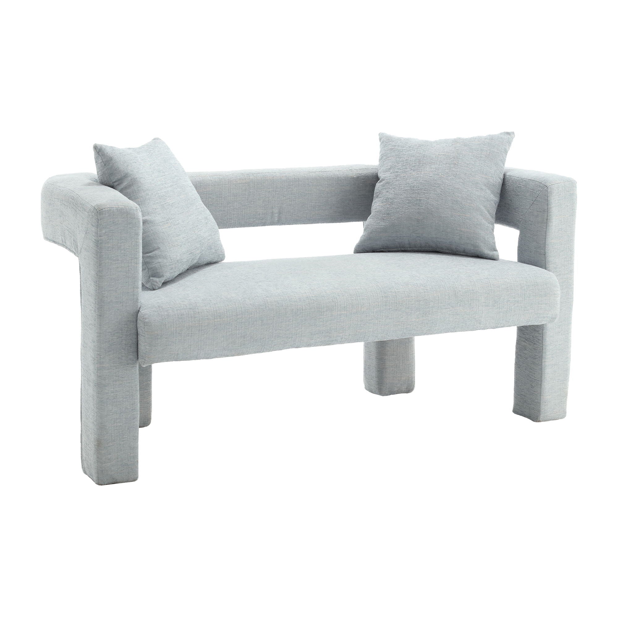 Modern Loveseat Sofa, Comfy Upholstered 2 Seater Sofa - Mint Green