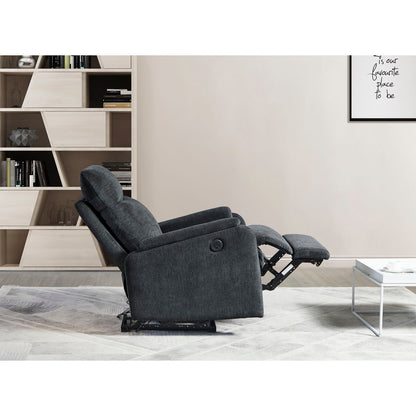 Recliner Chair With Power Function Easy Control Big Stocks, Recliner Single Chair - Dark Gray