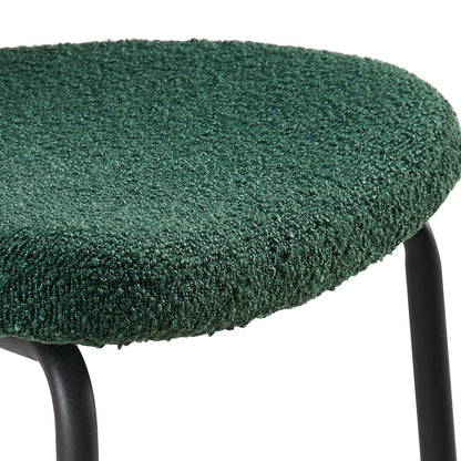 Boucle Dining Chairs, Dining Chairs With Metal Legs For Dining Room, Kitchen, Living Room (Set of 2) - Dark Green