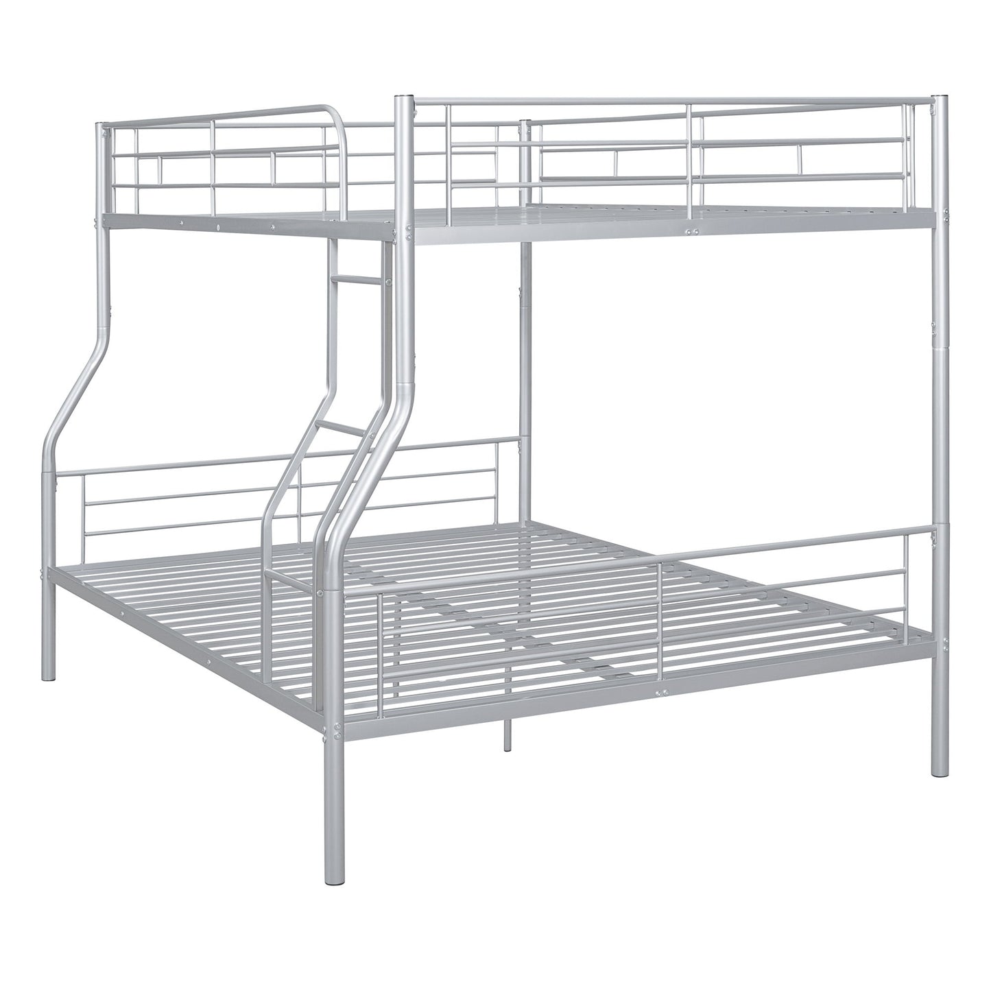 Full Long Over Queen Metal Bunk Bed - Sliver