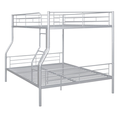 Full Long Over Queen Metal Bunk Bed - Sliver