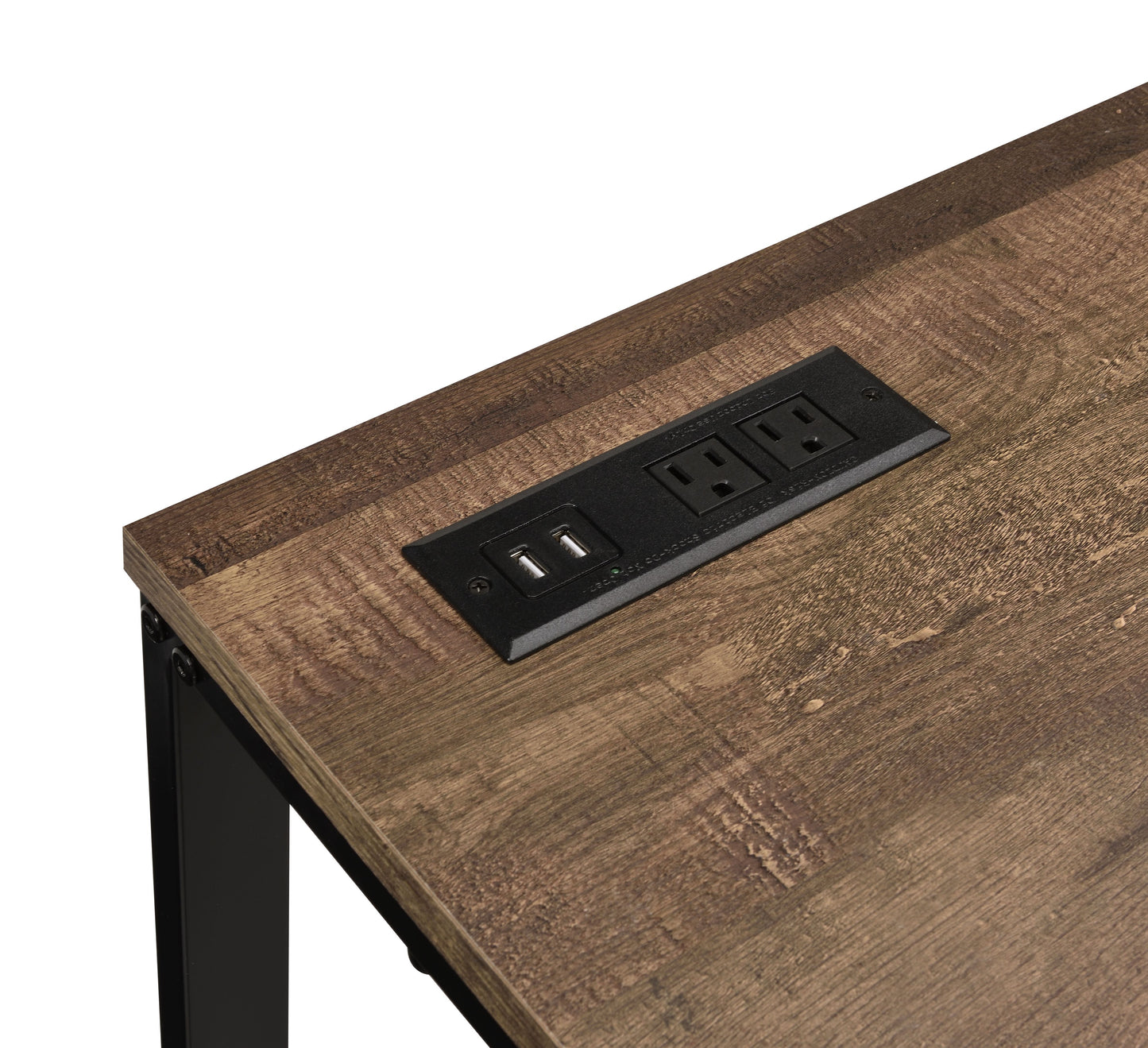 Tyrese - Writing Desk With USB - Walnut / Black