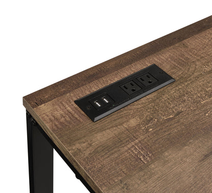 Tyrese - Writing Desk With USB - Walnut / Black