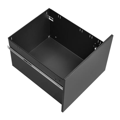 2 Drawer File Cabinet With Lock, Steel Mobile Filing Cabinet On Anti - Tilt Wheels, Rolling Locking Office Cabinets Under Desk For Legal / Letter Size - Black