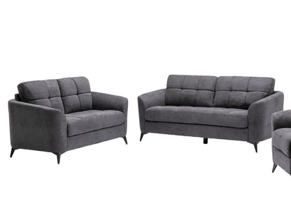 Callie - Woven Fabric Living Room Sofa, Loveseat (Set of 2) - Gray