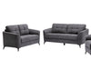 Callie - Woven Fabric Living Room Sofa, Loveseat (Set of 2) - Gray