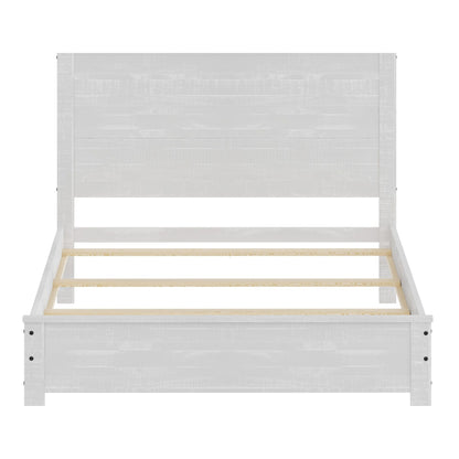 Albany - Queen Bed Frame With Headboard, Heavy Duty Modern Rustic Design - White