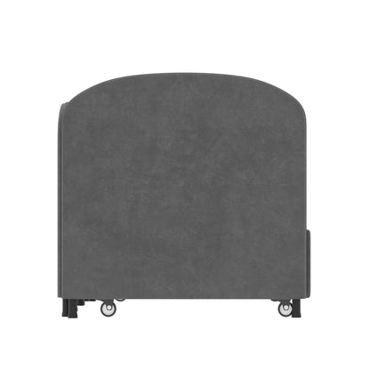 Modern Twin Size Upholstered Daybed With Additional Bed Frame - Dark Gray