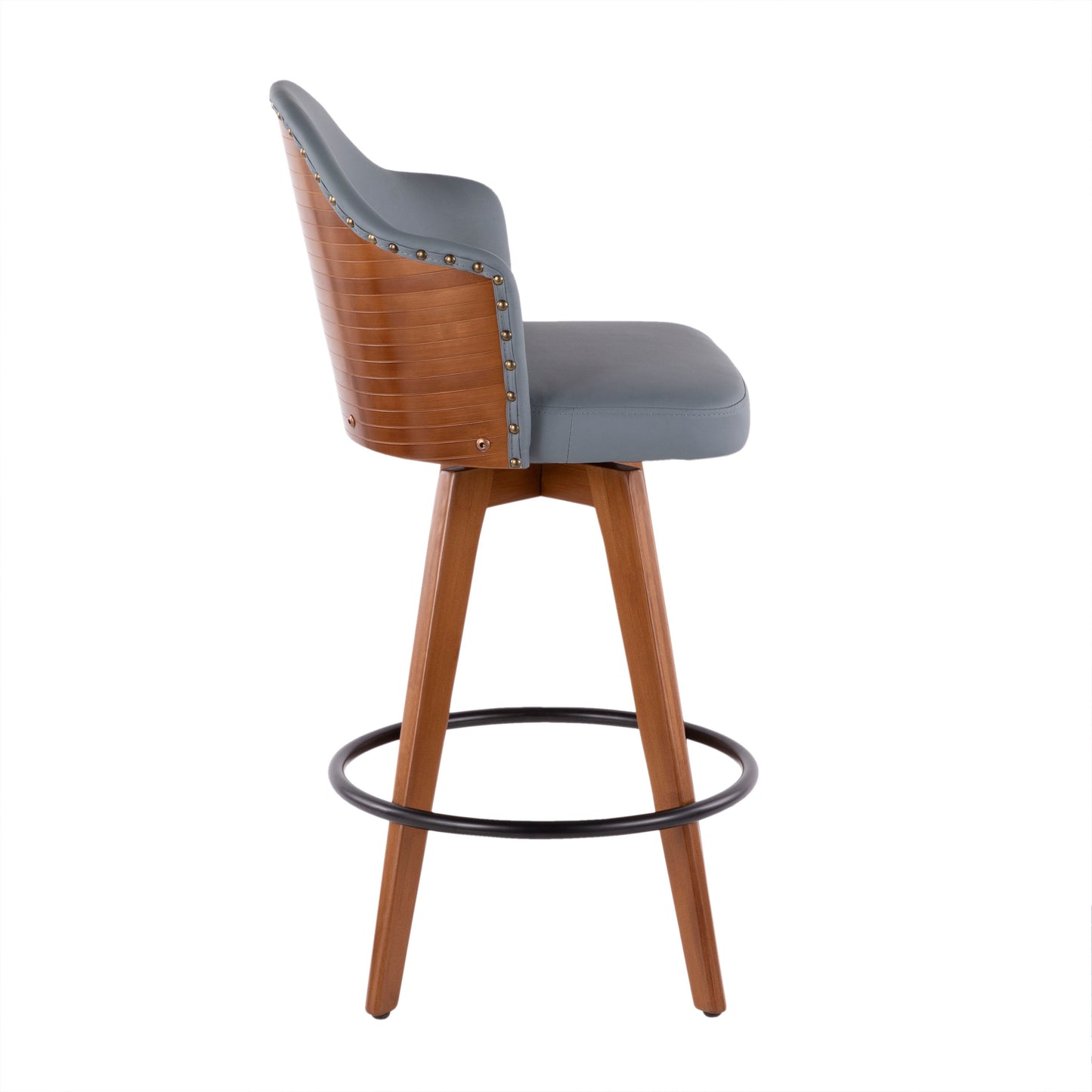 Ahoy - Mid-Century Counter Stool - Walnut / Gray