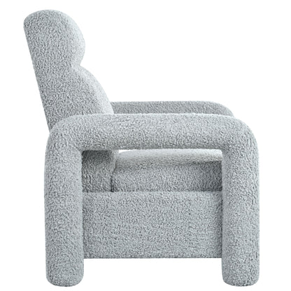 Push Back Recliner Armchair Upholstered Single Sofa With Adjustable Backrest For Living Room - Light Gray