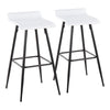 Ale - Contemporary Fixed Height Bar Stool (Set of 2) - White / Black