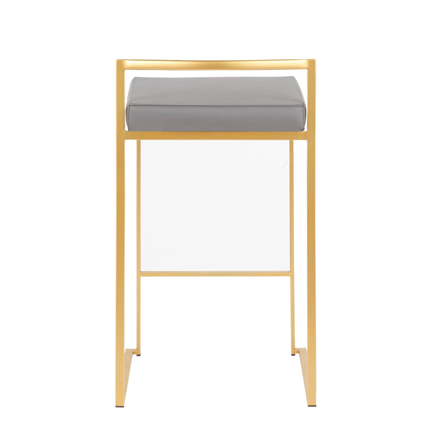 Fuji - Contemporary Counter Stool (Set of 2) - Gold / Gray