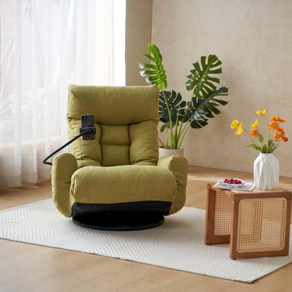 Adjustable Swivel Lounge Chair With 360 Degree Rotating Seat And Headrest Support Leisure Chair Deck Chair Game Chair For Living Room - Green