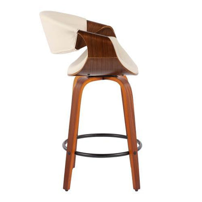 Symphony - Mid-Century Modern Counter Stool (Set of 2) - Walnut / Cream