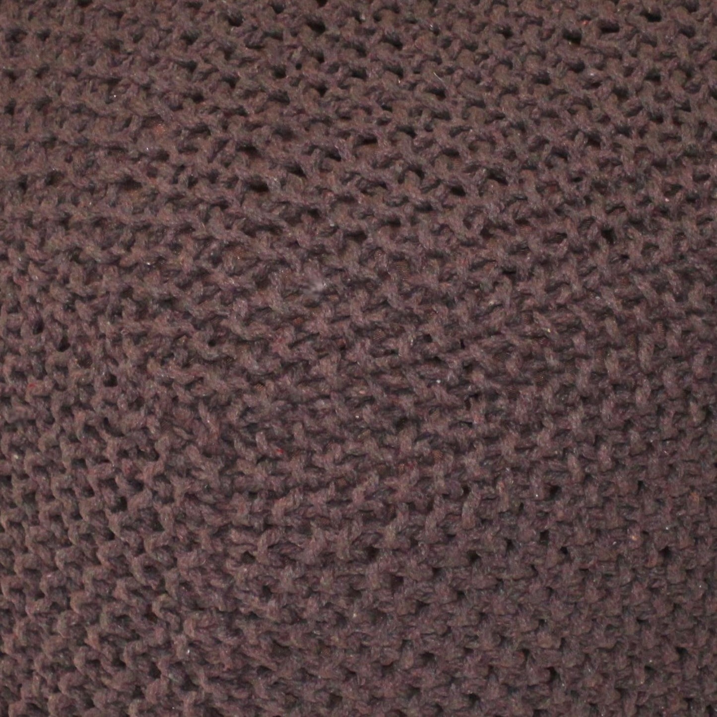 Handmade Semi Rounded Cable Knitted Pouf Perfect Seating & Footrest 100% Cotton - Brown