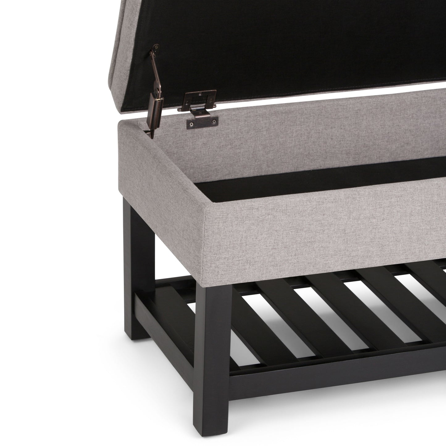 Cosmopolitan - Storage Ottoman Bench With Open Bottom - Cloud Gray