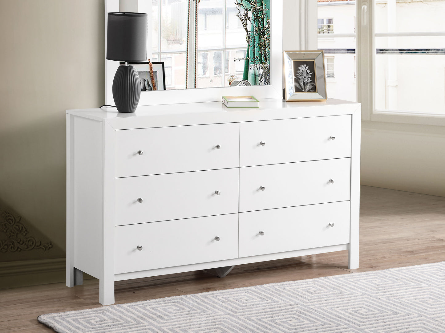 Elegant Transitional Dresser - White