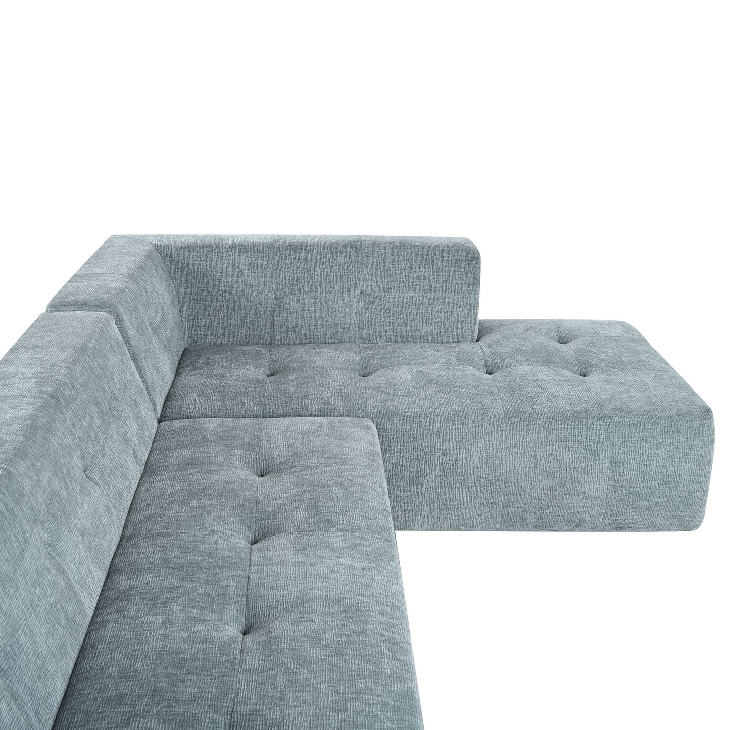 Modular Combination Living Room Sofa Set, Modern Minimalist Sofa, Living Room Upholstered Sofa Bed, Bedroom, 2 Pieces Computer Free Combination, L - Shaped - Light Gray
