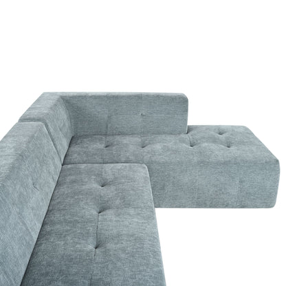 Modular Combination Living Room Sofa Set, Modern Minimalist Sofa, Living Room Upholstered Sofa Bed, Bedroom, 2 Pieces Computer Free Combination, L - Shaped - Light Gray