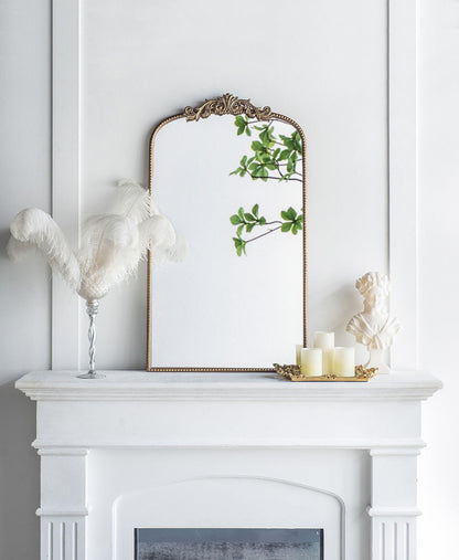 Arch Mirror, Baroque Inspired Wall Decor For Bathroom, Bedroom, Living Room - Gold