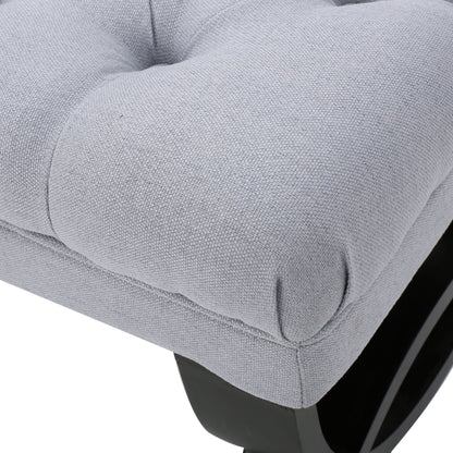Hilton - Ottoman Bench With Classic Button Tufting - Light Gray