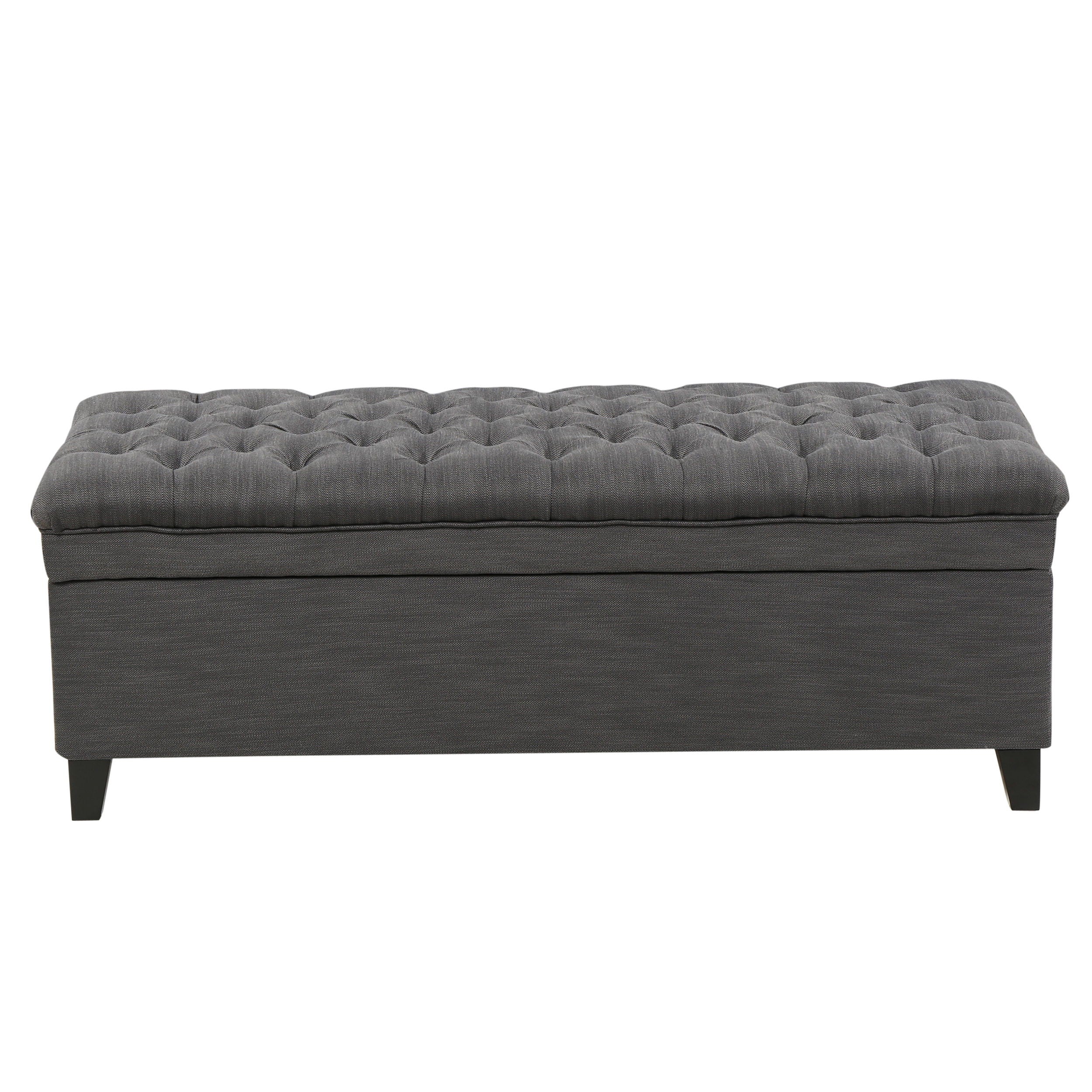 Juliana - Stylish Storage Ottoman With Extra Seating - Gray