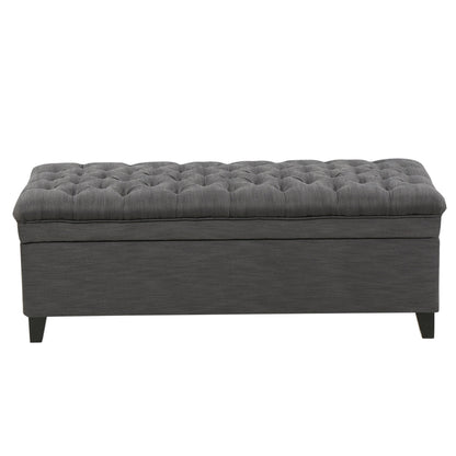 Juliana - Stylish Storage Ottoman With Extra Seating - Gray