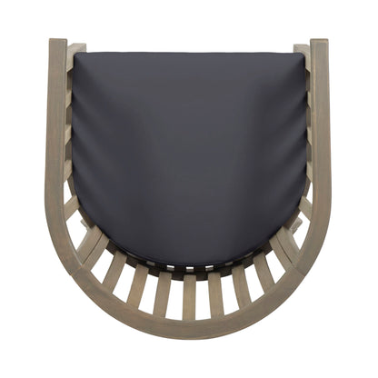 Outdoor Wooden Dining Chairs With Cushions, (Set of 2) - Dark Gray / Gray