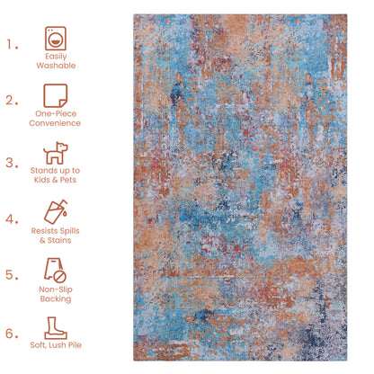 Maval - 3' X 5' Washable Area Rug - Multi