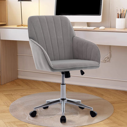 Adjustable Office Chair, Ergonomic Swivel Chair With Comfortable Backrest Seat - Gray