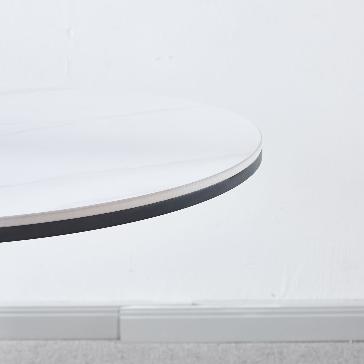 Tulip Table Mid-Century Dining Table For 2 - 4 People With Round MDF Table Top, Pedestal Dining Table, End Table Leisure Coffee Table, Ceramic And MDF Top - Golden / White