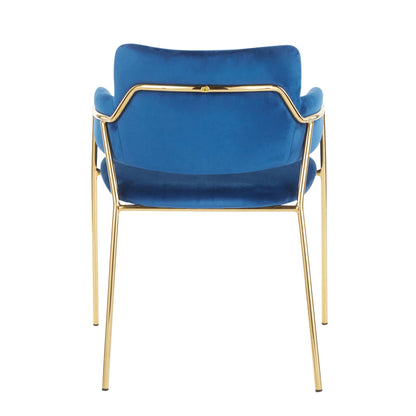 Napoli - Contemporary Chair (Set of 2) - Gold / Blue