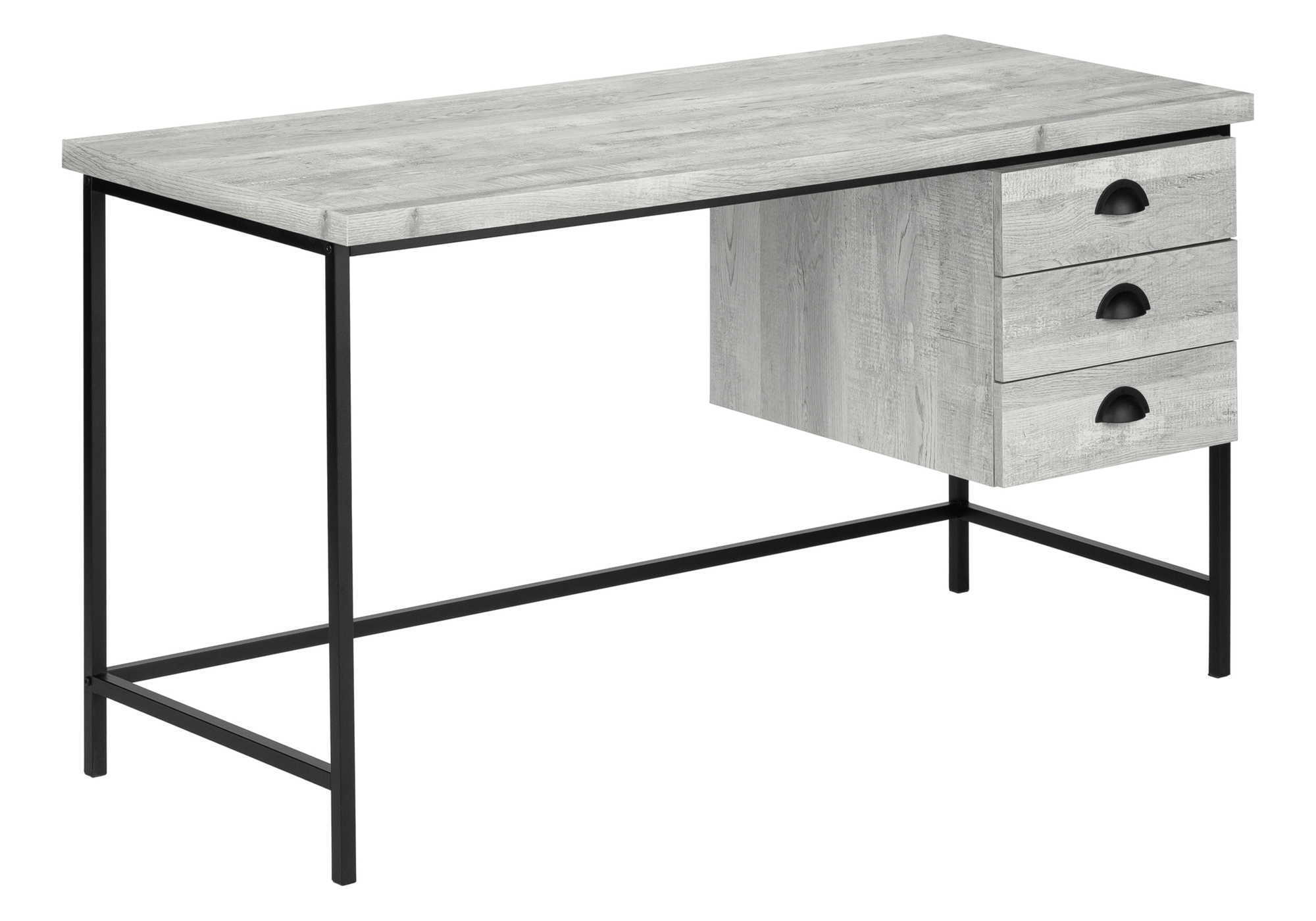 Computer Desk For Home Office, Laptop, Storage Drawers, Contemporary And Modern - Gray