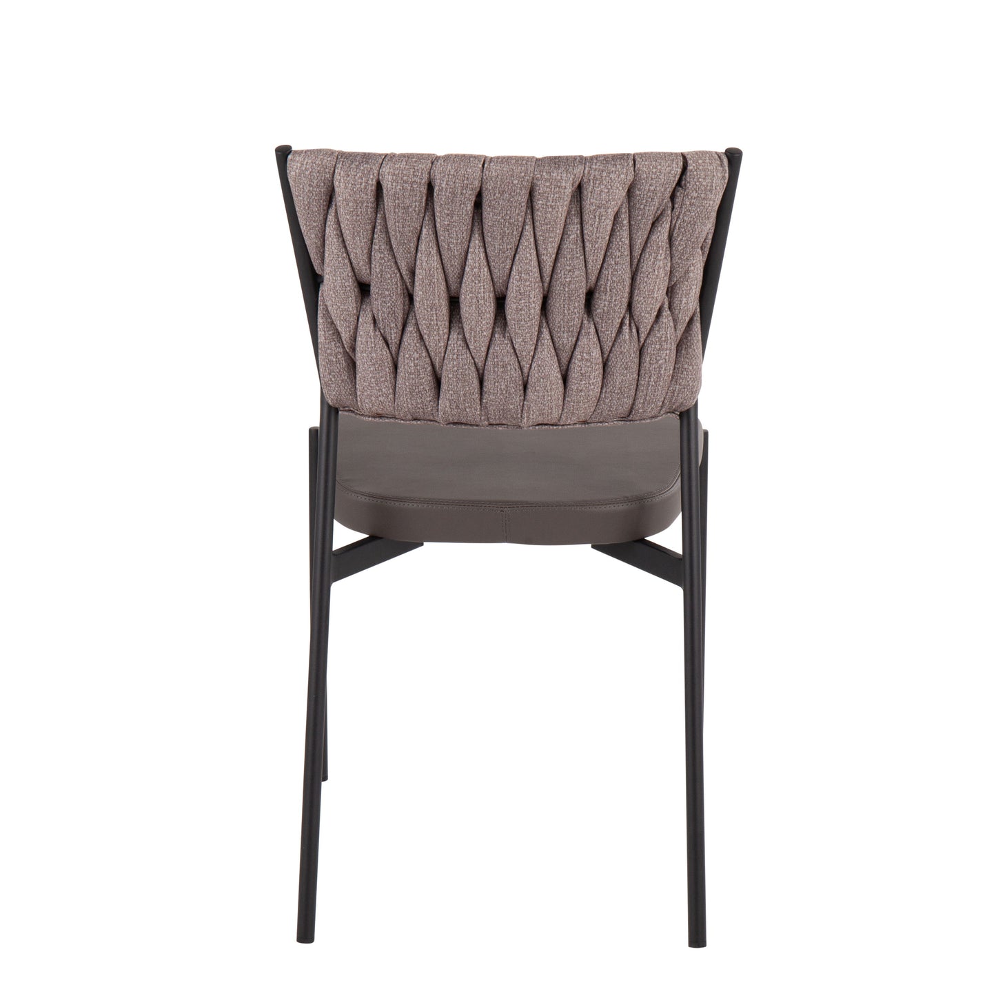 Tania - Braided Contemporary Chair (Set of 2) - Black / Gray / Light Brown