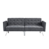 Futon Sofa Bed Convertible Folding Lounge Couch, Armrests - Dark Gray