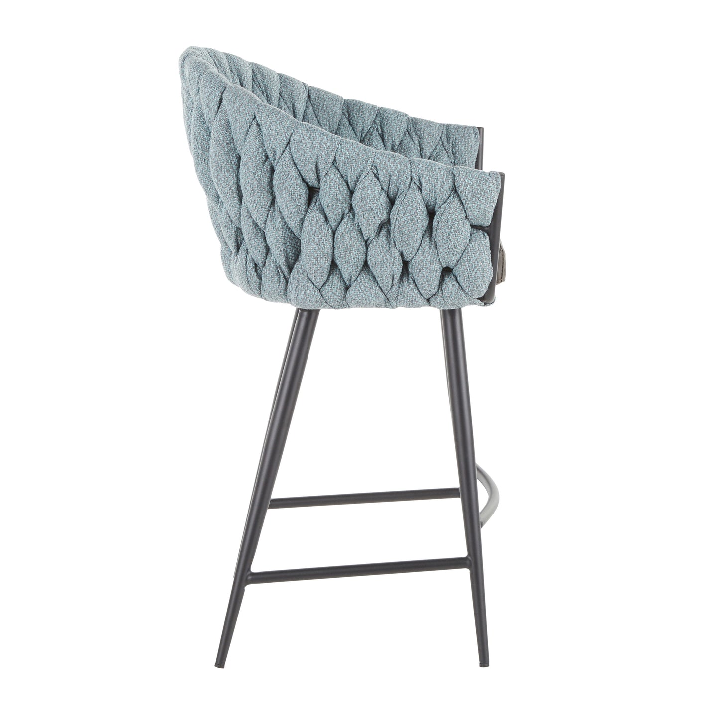Matisse - Braided Contemporary Counter Stool - Black / Gray / Blue