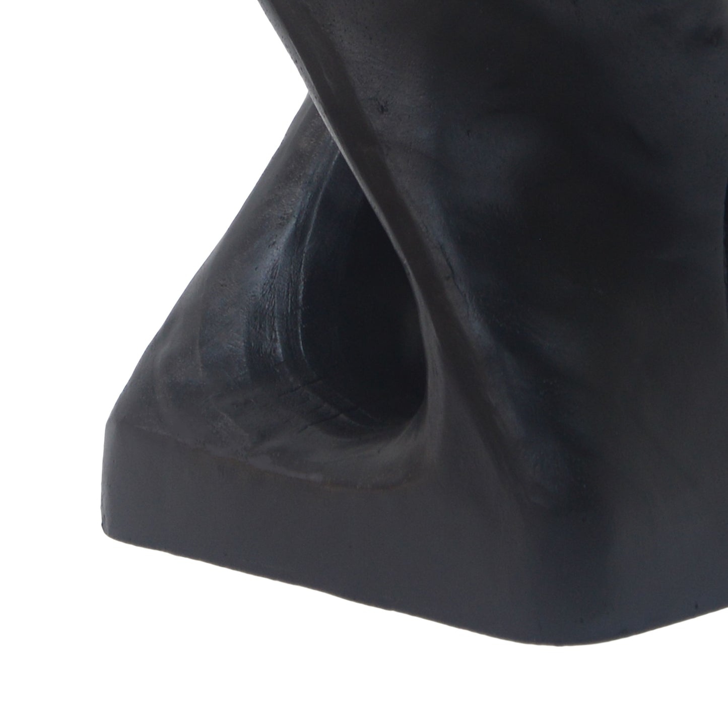 Mgo Twist Shape Side Table With Wood - Like Texture - Black