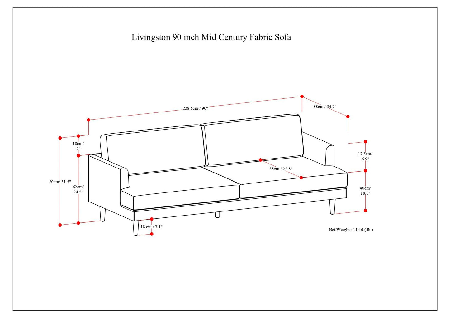 Livingston - Sofa - Mist Gray