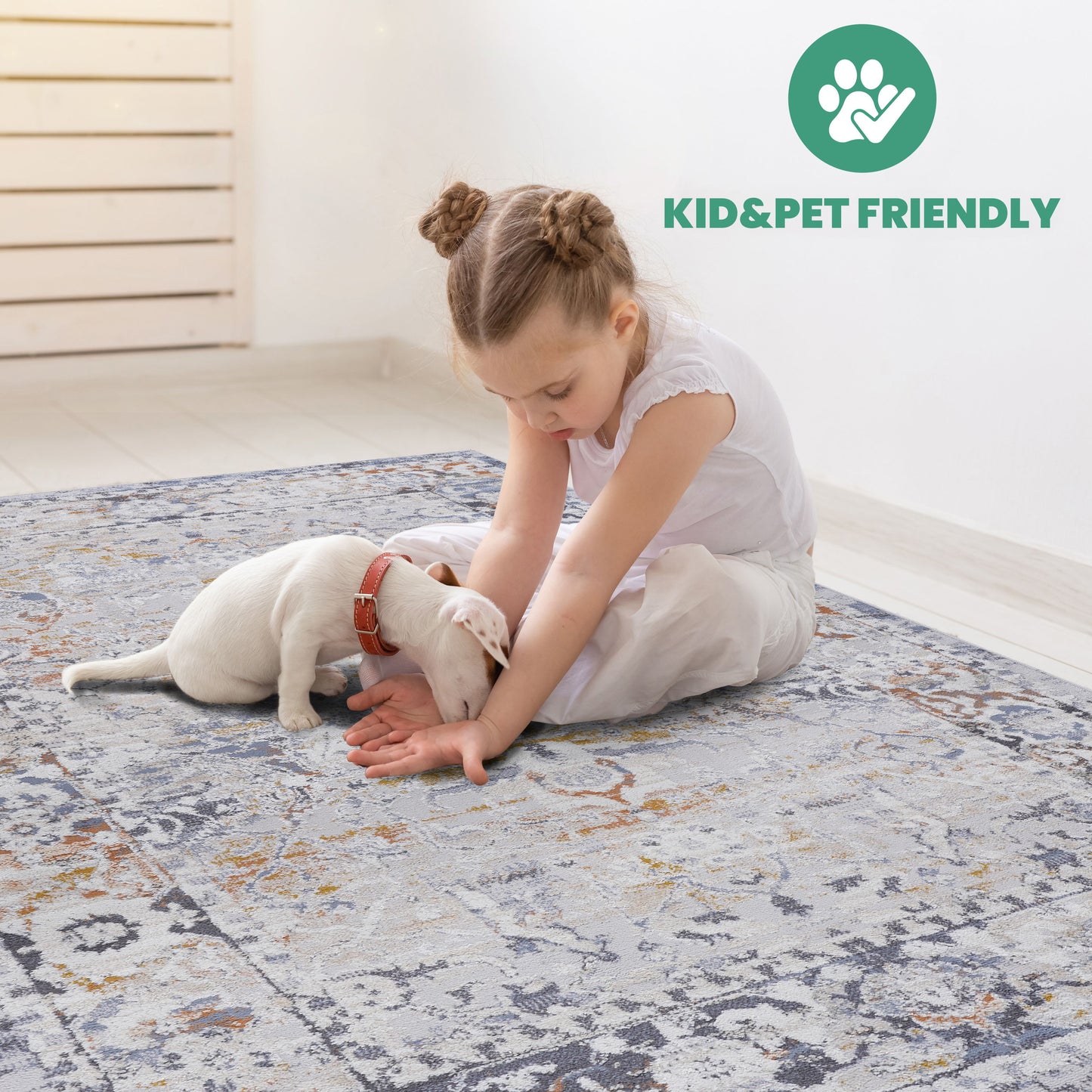 Payas - 5' X 7' Traditional Area Rug - Ivory / Gray