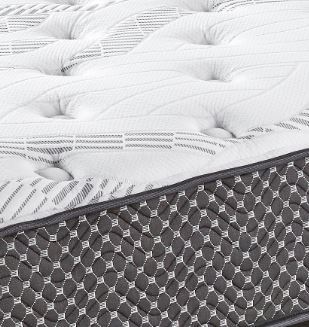 10" Twin Quilted Hybrid Mattress, Medium Firm - Black / White