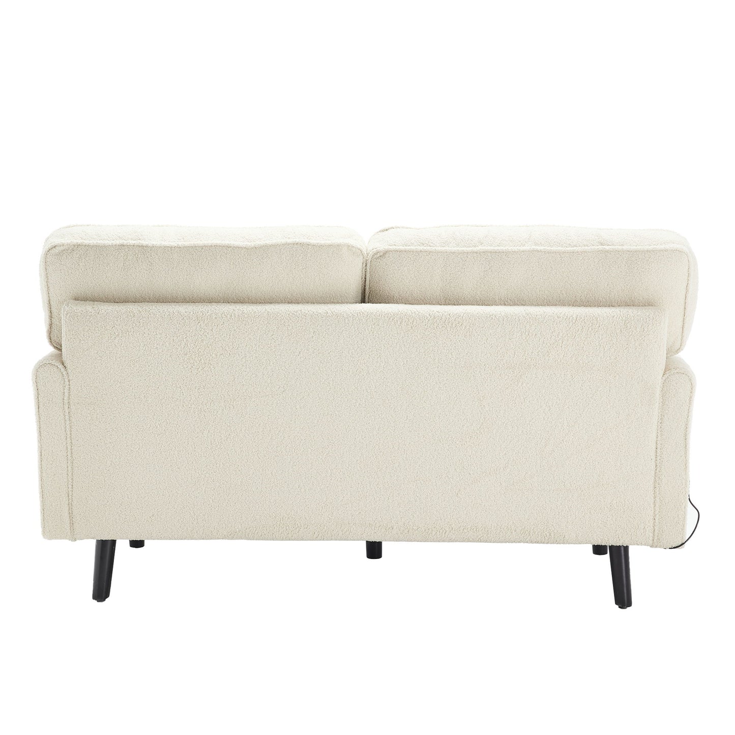 Mid Century Modern Loveseat Sofa With USB, Removable Pillow Cover - Beige