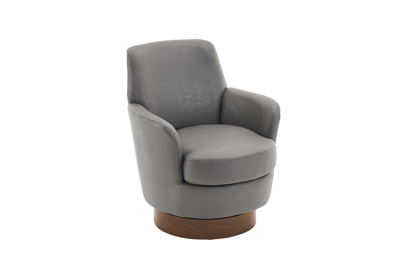 Swivel Barrel Chair, Swivel Accent Chairs Armchair For Living Room, Reading Chairs For Bedroom Comfy, Round Barrel Chairs With Gold Stainless Steel Base - Gray