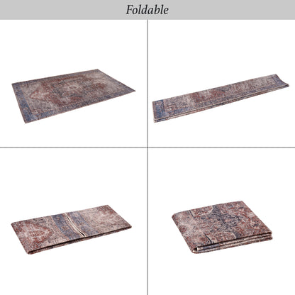 Maval - 9' X 12' Washable Area Rug - Burgundy