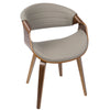 Symphony - Mid-Century Modern Dining / Chair - Walnut / Gray