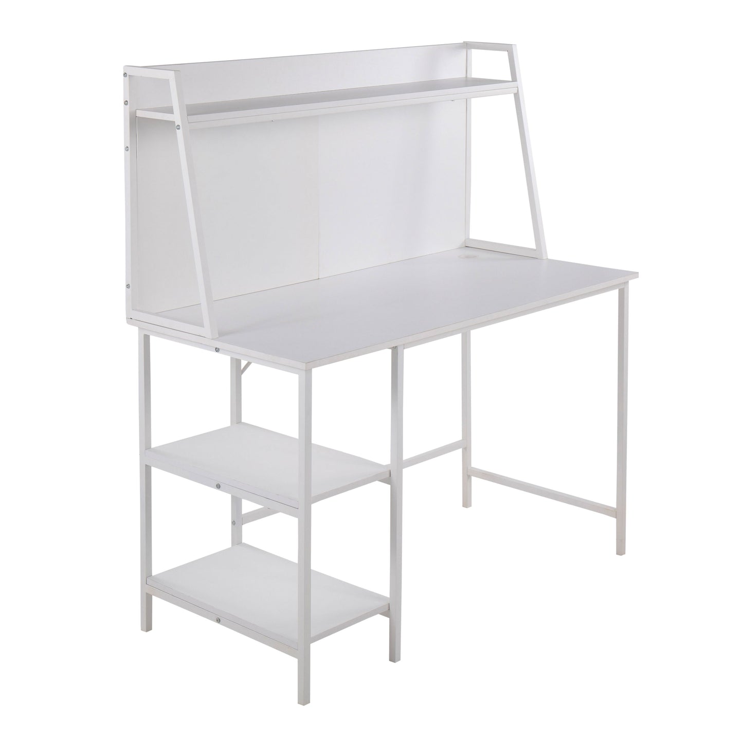 Geo - Shelf Contemporary Desk - White